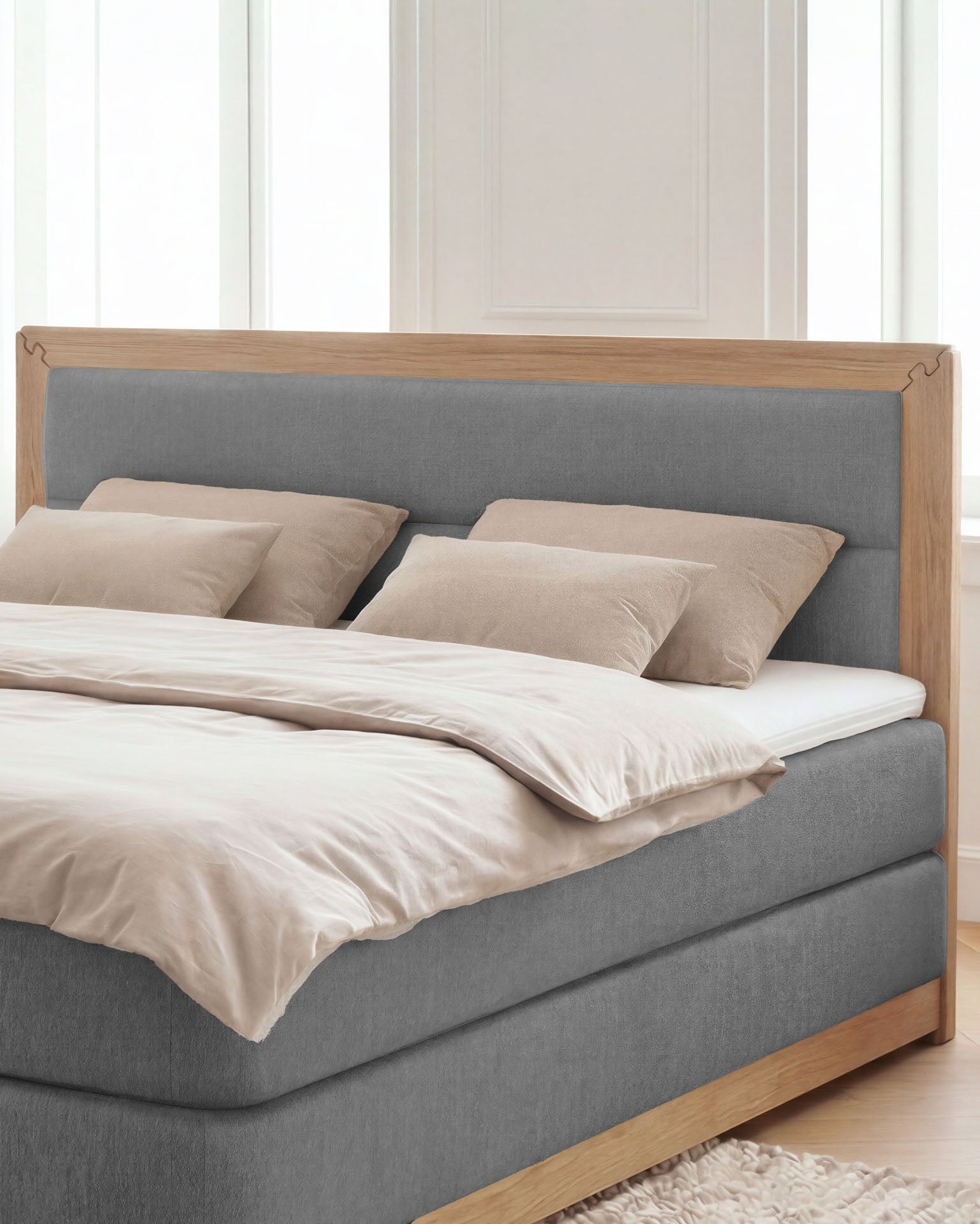 [SKU:VYG-160EC-GR,VYG-180EC-GR] Boxspringbett 180x200 160x200 Bett Bettkasten Polsterbett Doppelbett