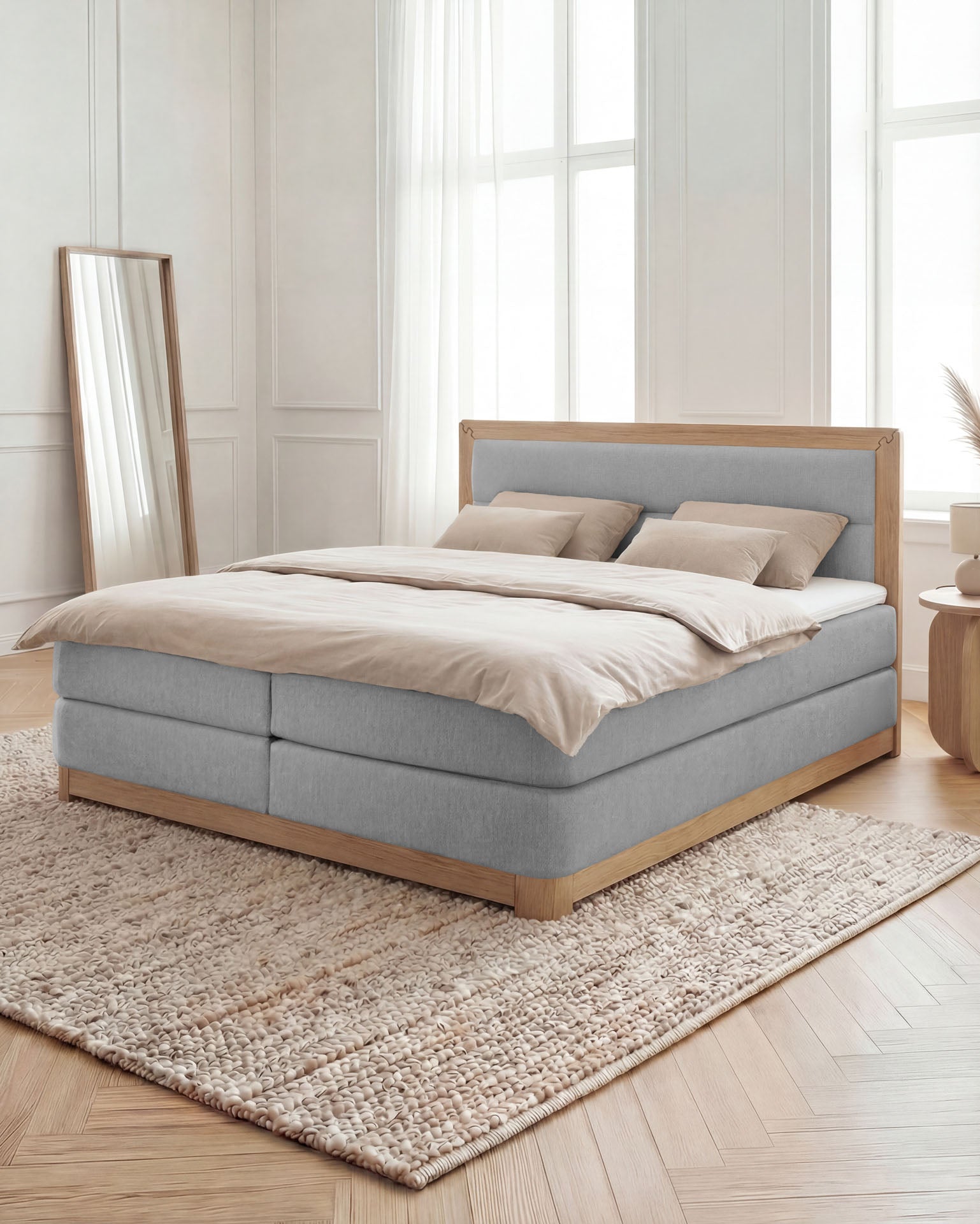 [SKU:VYG-160EC-HLG,VYG-180EC-HLG-H2] Boxspringbett 180x200 160x200 Bett Bettkasten Polsterbett Doppelbett