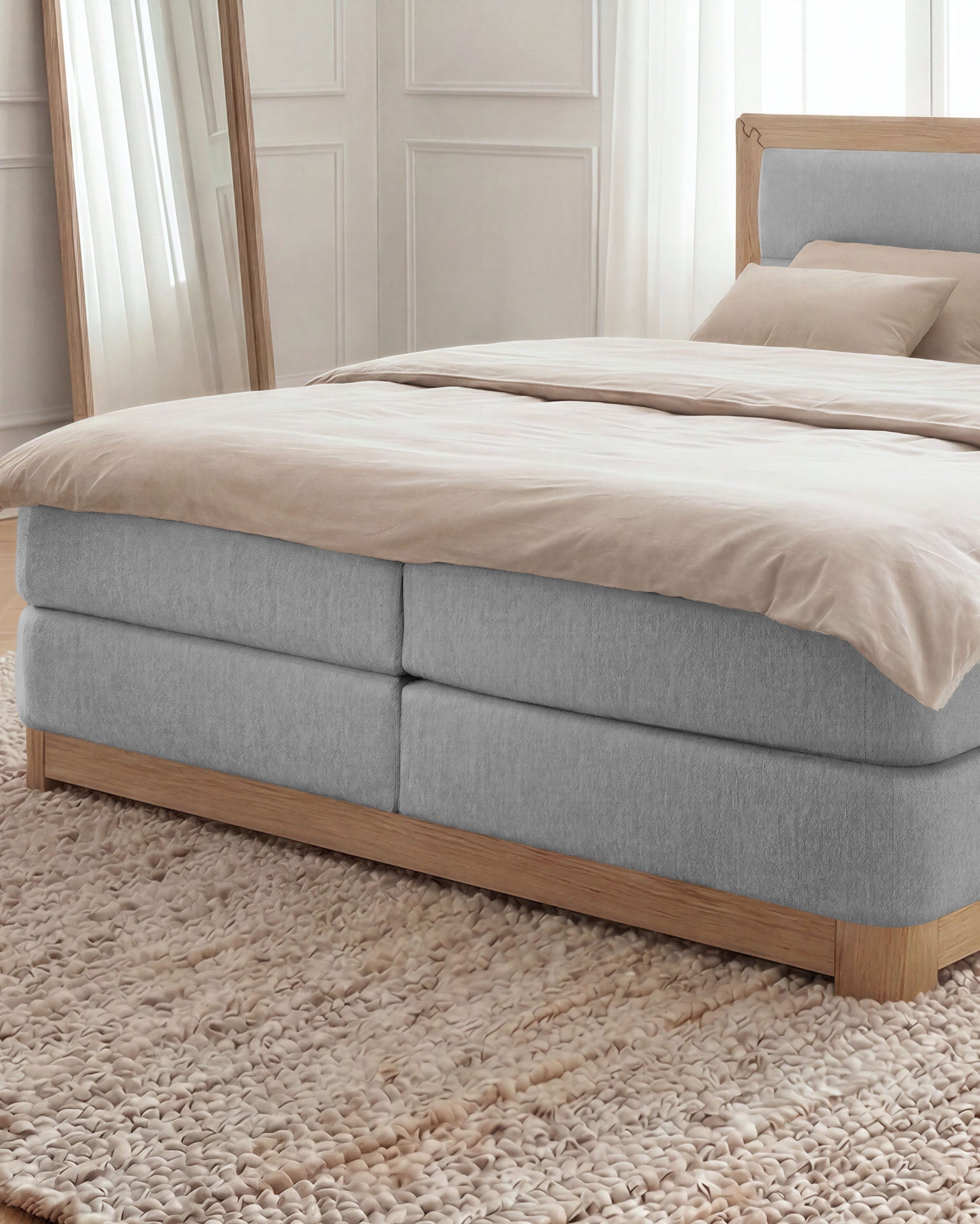 [SKU:VYG-160EC-HLG,VYG-180EC-HLG-H2] Boxspringbett 180x200 160x200 Bett Bettkasten Polsterbett Doppelbett