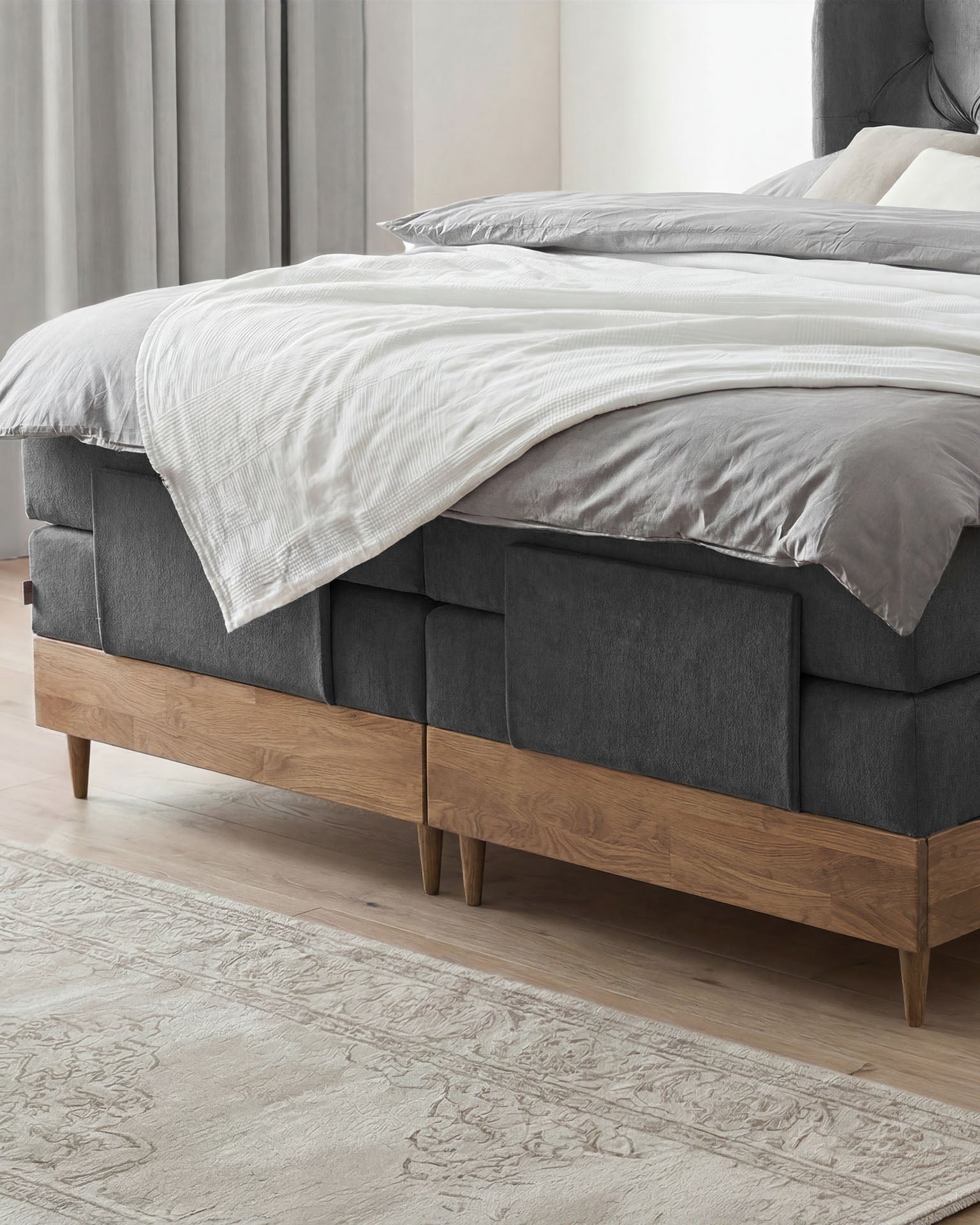 [SKU:EON-160EC-ANT-H2,EON-180EC-ANT-H2] Boxspringbett 180x200 160x200 Bett Bettkasten Polsterbett Doppelbett Motorbett Bett elektrisch verstellbar Bett mit Motor