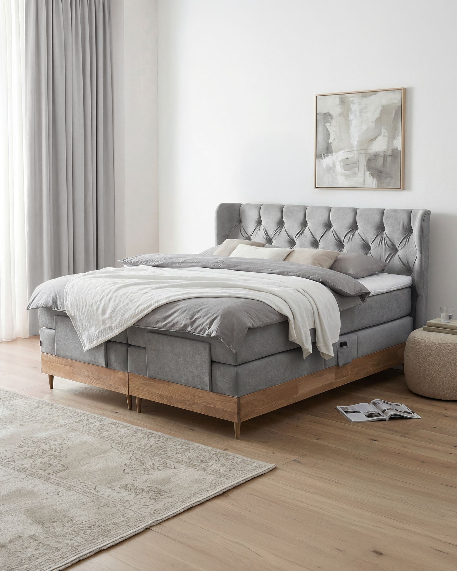 [SKU:EON-160EC-HLG-H2,EON-180EC-HLG-H2] Boxspringbett 180x200 160x200 Bett Bettkasten Polsterbett Doppelbett Motorbett Bett elektrisch verstellbar Bett mit Motor