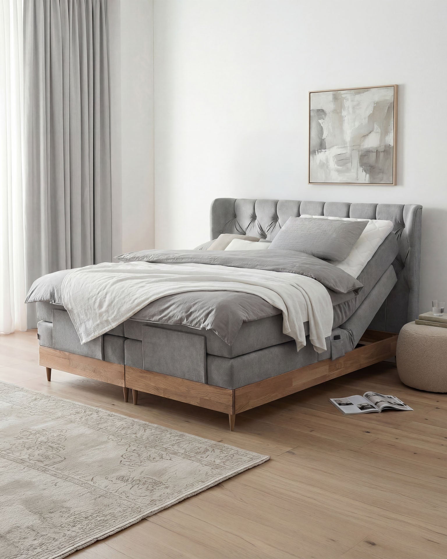 [SKU:EON-160EC-HLG-H2,EON-180EC-HLG-H2] Boxspringbett 180x200 160x200 Bett Bettkasten Polsterbett Doppelbett Motorbett Bett elektrisch verstellbar Bett mit Motor