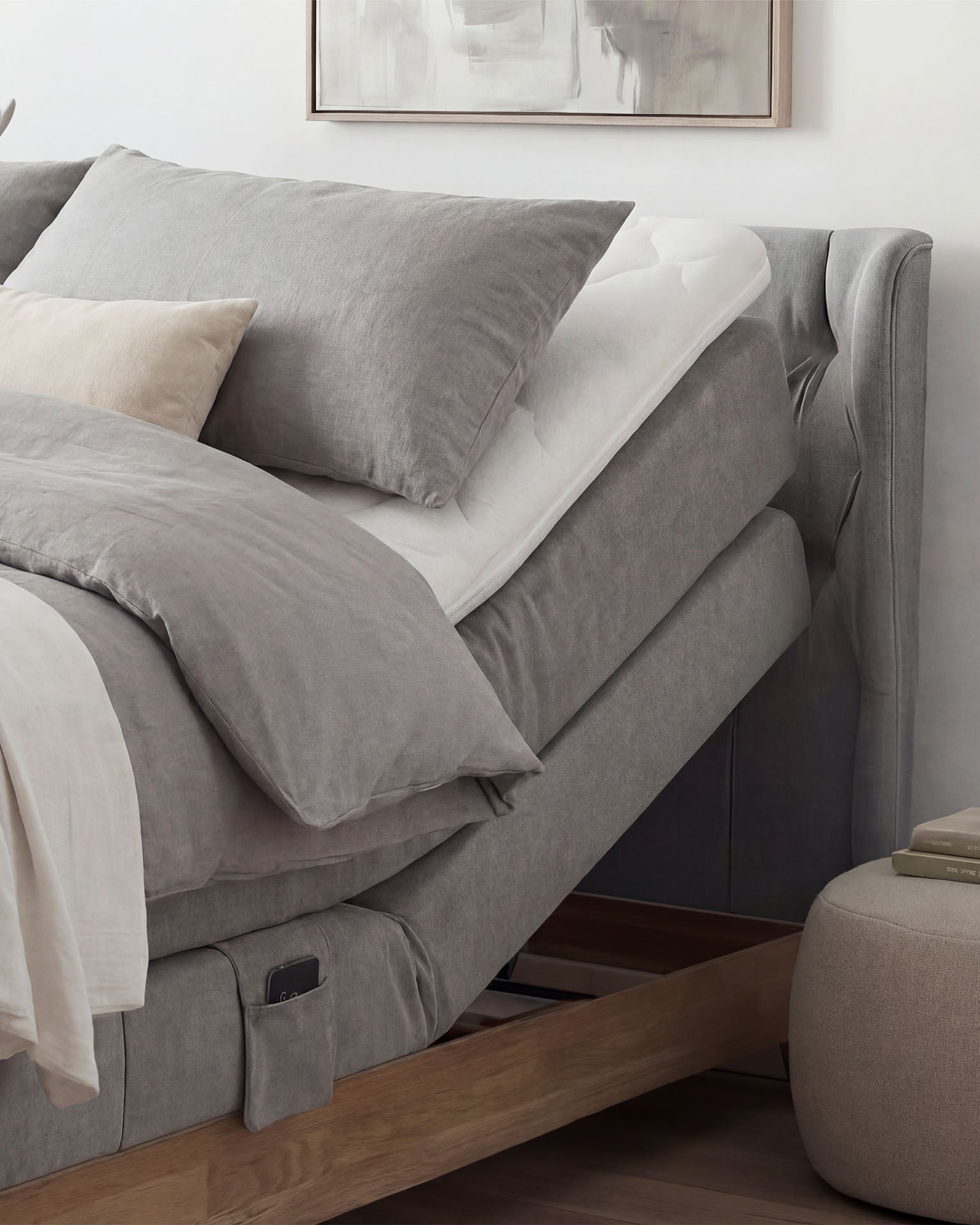 [SKU:EON-160EC-HLG-H2,EON-180EC-HLG-H2] Boxspringbett 180x200 160x200 Bett Bettkasten Polsterbett Doppelbett Motorbett Bett elektrisch verstellbar Bett mit Motor