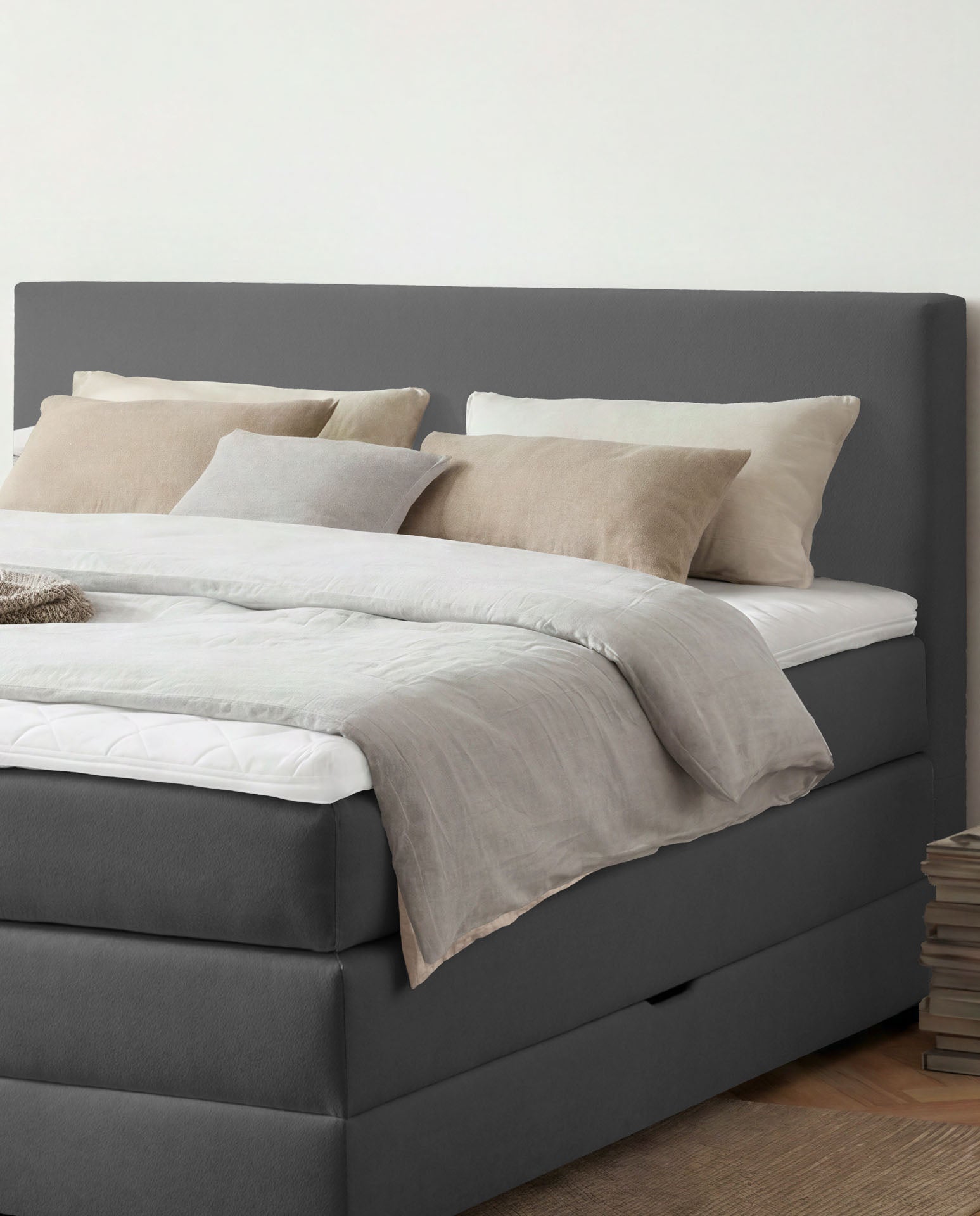 [SKU:LOFT-160-ANT,LOFT-180-ANT] Boxspringbett 180x200 160x200 Bett Bettkasten Polsterbett Doppelbett Motorbett Bett elektrisch verstellbar Bett mit Motor