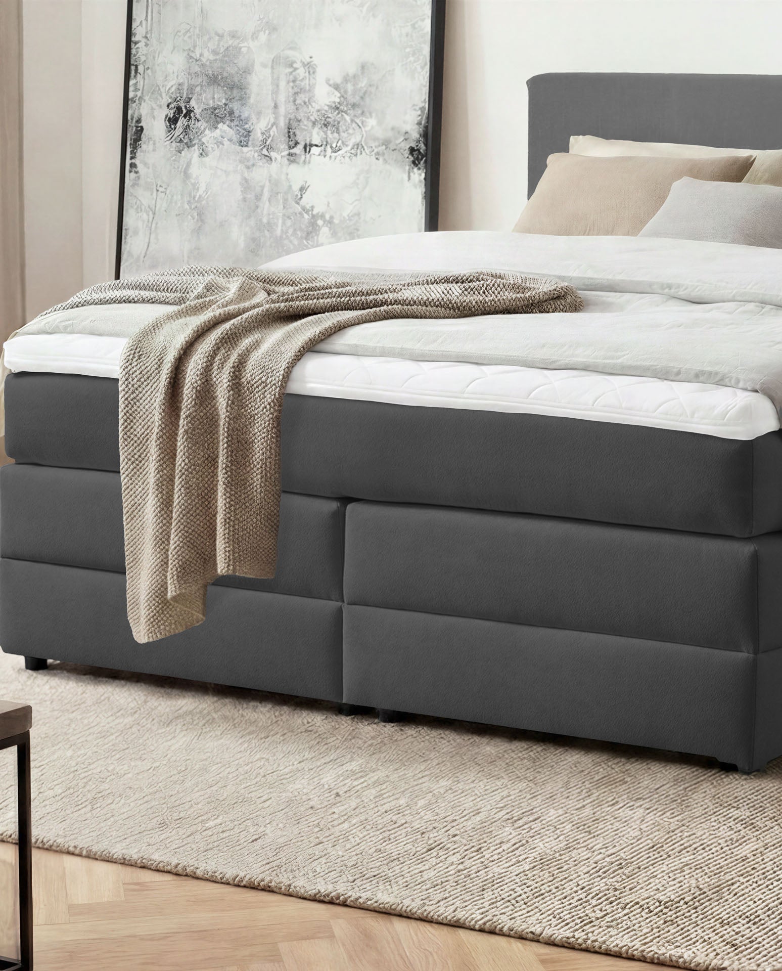 [SKU:LOFT-160-ANT,LOFT-180-ANT] Boxspringbett 180x200 160x200 Bett Bettkasten Polsterbett Doppelbett Motorbett Bett elektrisch verstellbar Bett mit Motor