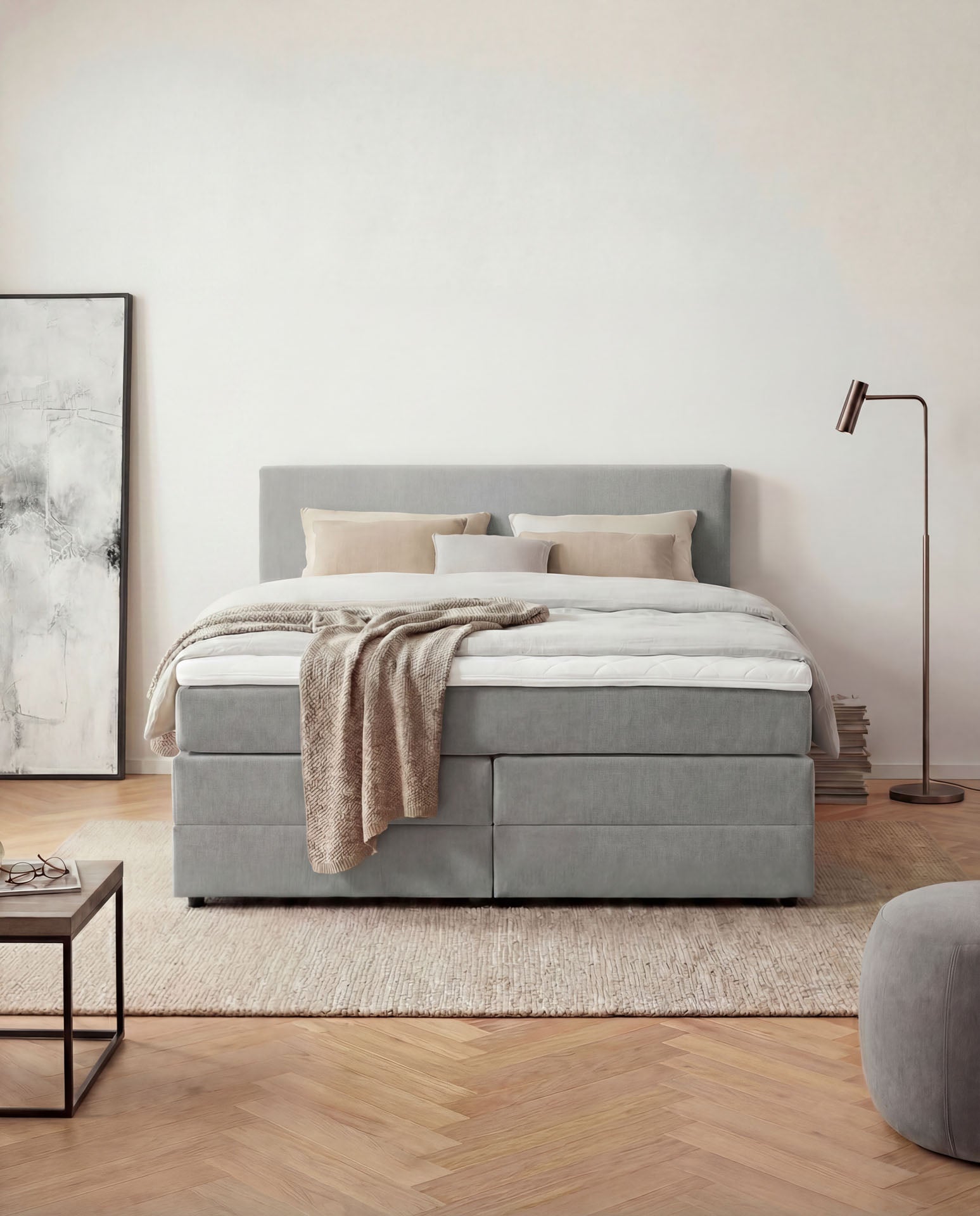 [SKU:LOFT-160-HLG,LOFT-180-HLG] Boxspringbett 180x200 160x200 Bett Bettkasten Polsterbett Doppelbett Motorbett Bett elektrisch verstellbar Bett mit Motor