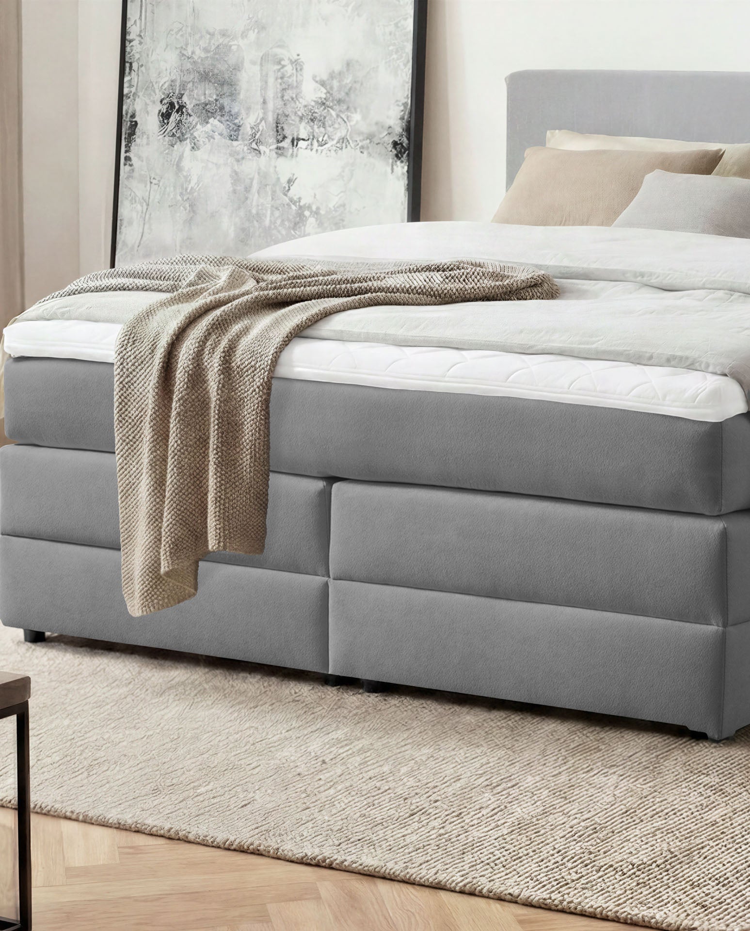[SKU:LOFT-160-HLG,LOFT-180-HLG] Boxspringbett 180x200 160x200 Bett Bettkasten Polsterbett Doppelbett Motorbett Bett elektrisch verstellbar Bett mit Motor
