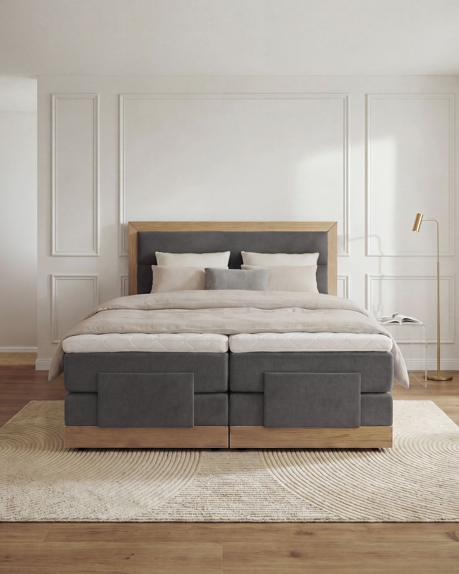 [SKU:MODELA-160-ANT,MODELA-180-ANT] Boxspringbett 180x200 160x200 Bett Bettkasten Polsterbett Doppelbett Motorbett Bett elektrisch verstellbar Bett mit Motor