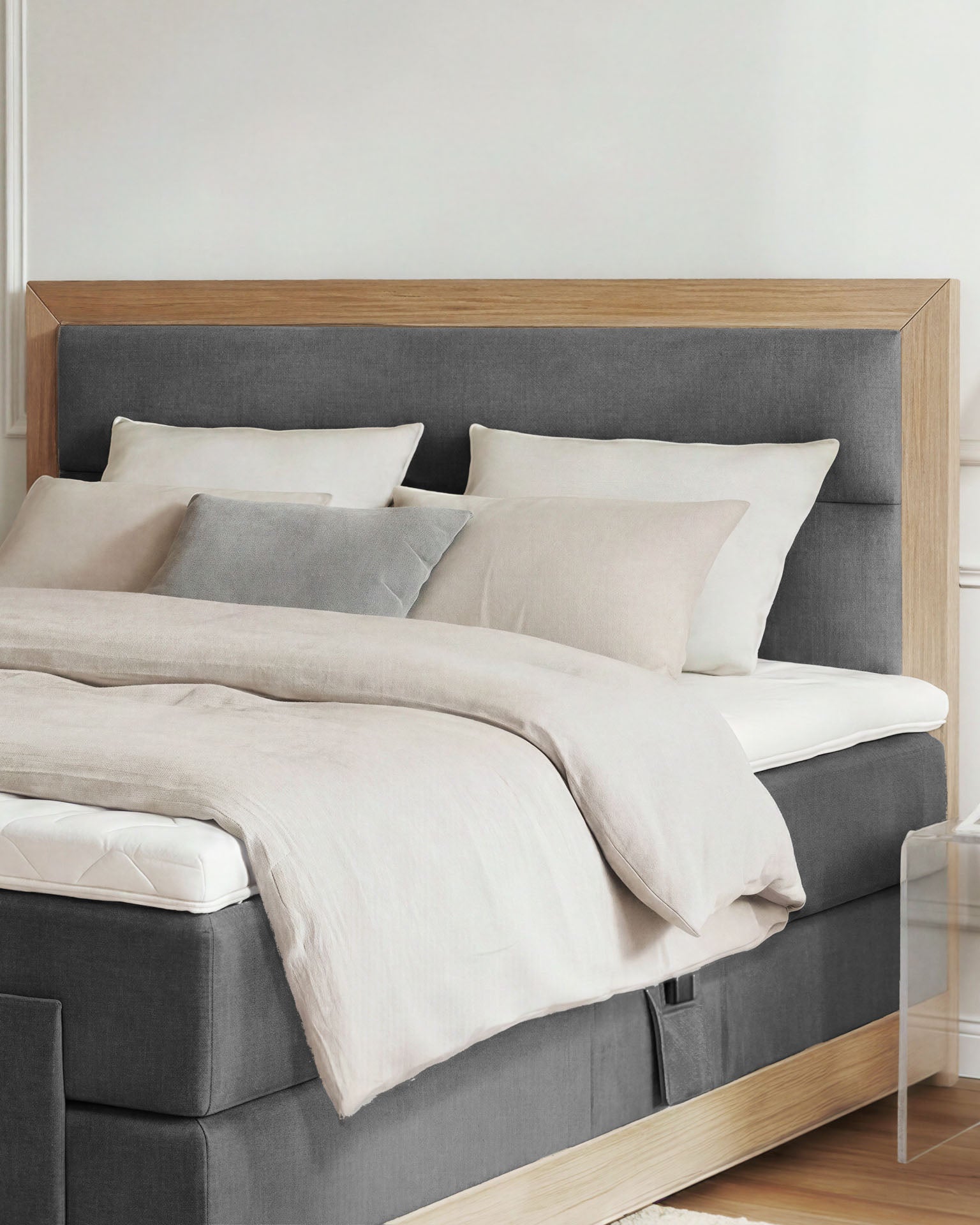 [SKU:MODELA-160-ANT,MODELA-180-ANT] Boxspringbett 180x200 160x200 Bett Bettkasten Polsterbett Doppelbett Motorbett Bett elektrisch verstellbar Bett mit Motor