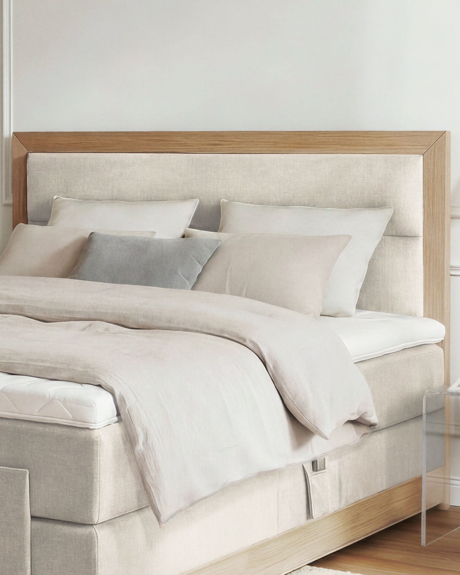 [SKU:MODELA-160-BEI,MODELA-180-BEI] Boxspringbett 180x200 160x200 Bett Bettkasten Polsterbett Doppelbett Motorbett Bett elektrisch verstellbar Bett mit Motor