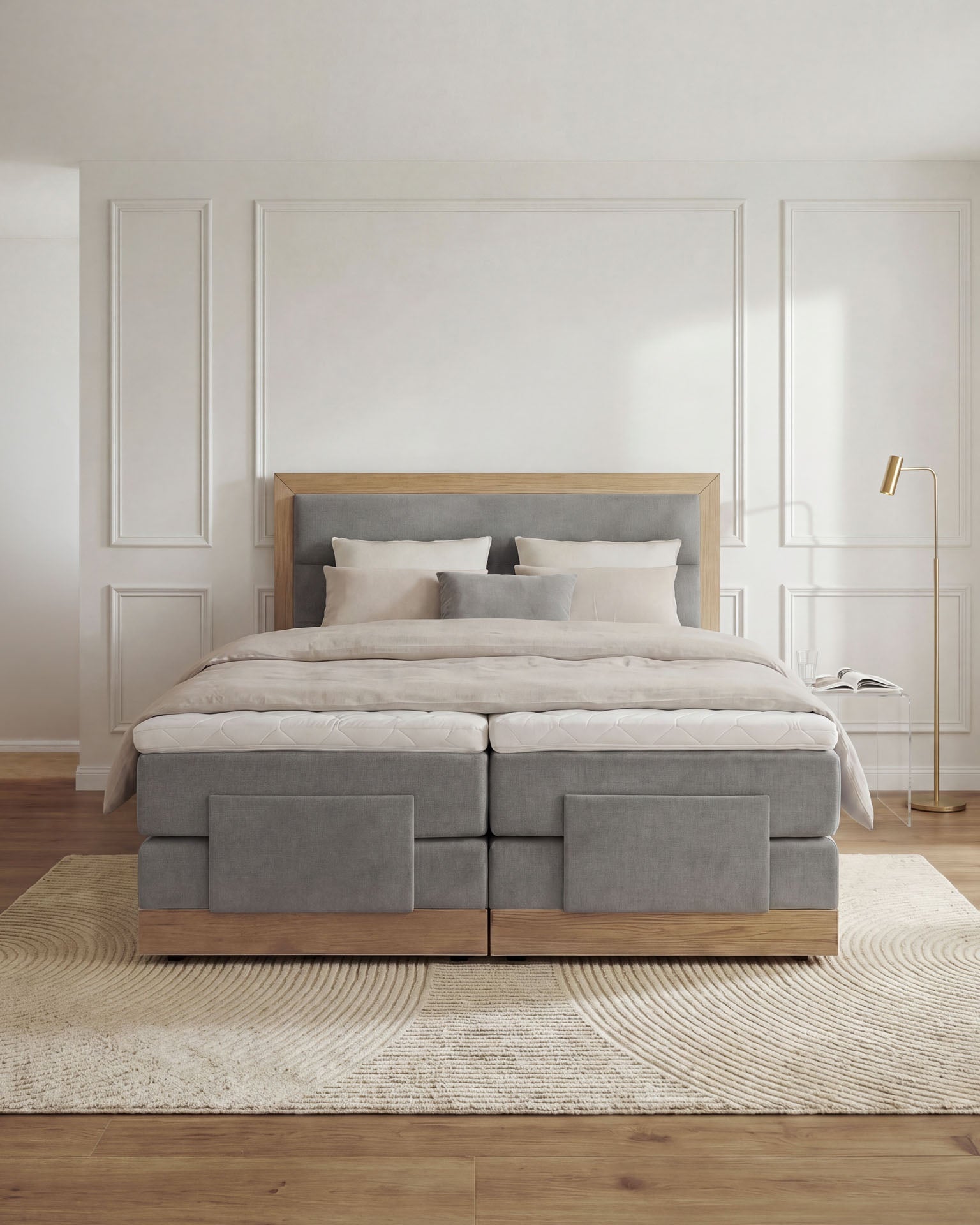 [SKU:MODELA-160-HLG,MODELA-180-HLG] Boxspringbett 180x200 160x200 Bett Bettkasten Polsterbett Doppelbett Motorbett Bett elektrisch verstellbar Bett mit Motor