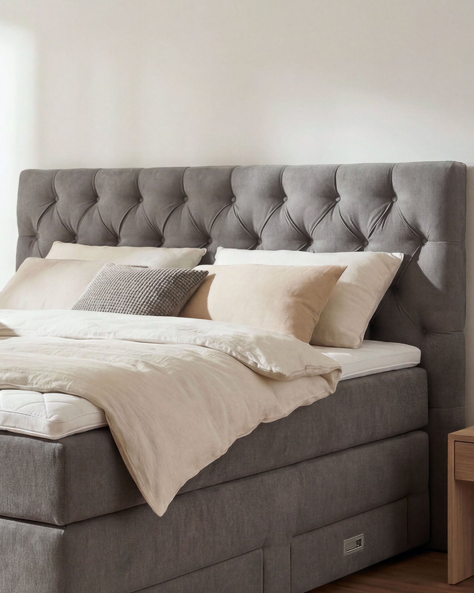 [SKU:LARA-160-HLG,LARA-180-HLG] Boxspringbett 180x200 160x200 Bett Bettkasten Polsterbett Doppelbett Motorbett Bett elektrisch verstellbar Bett mit Motor