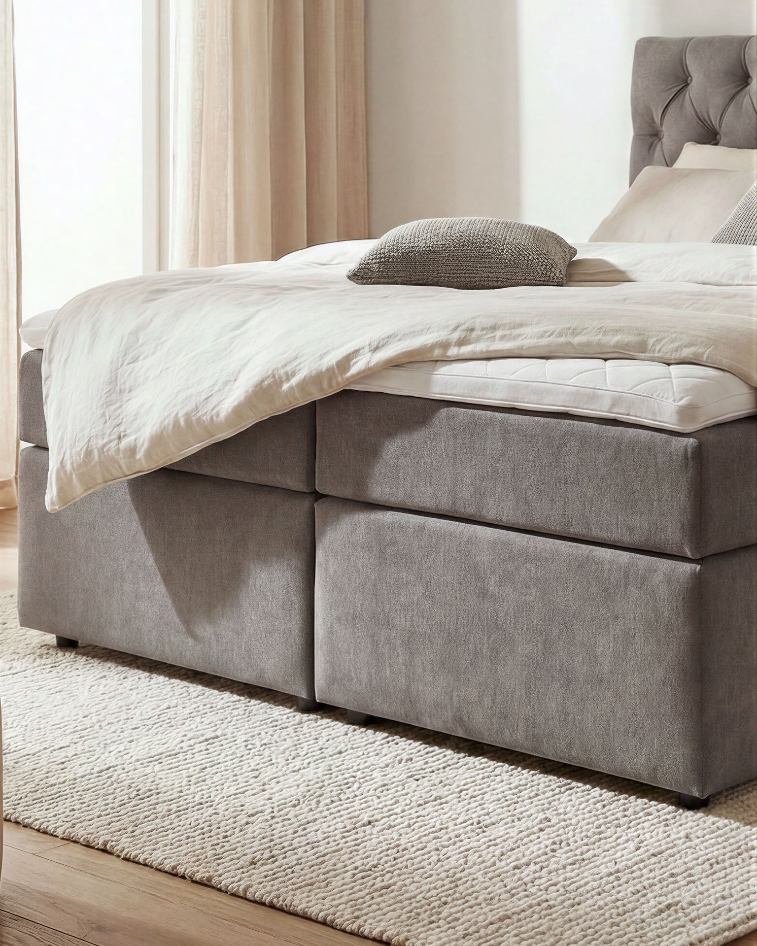 [SKU:LARA-160-HLG,LARA-180-HLG] Boxspringbett 180x200 160x200 Bett Bettkasten Polsterbett Doppelbett Motorbett Bett elektrisch verstellbar Bett mit Motor