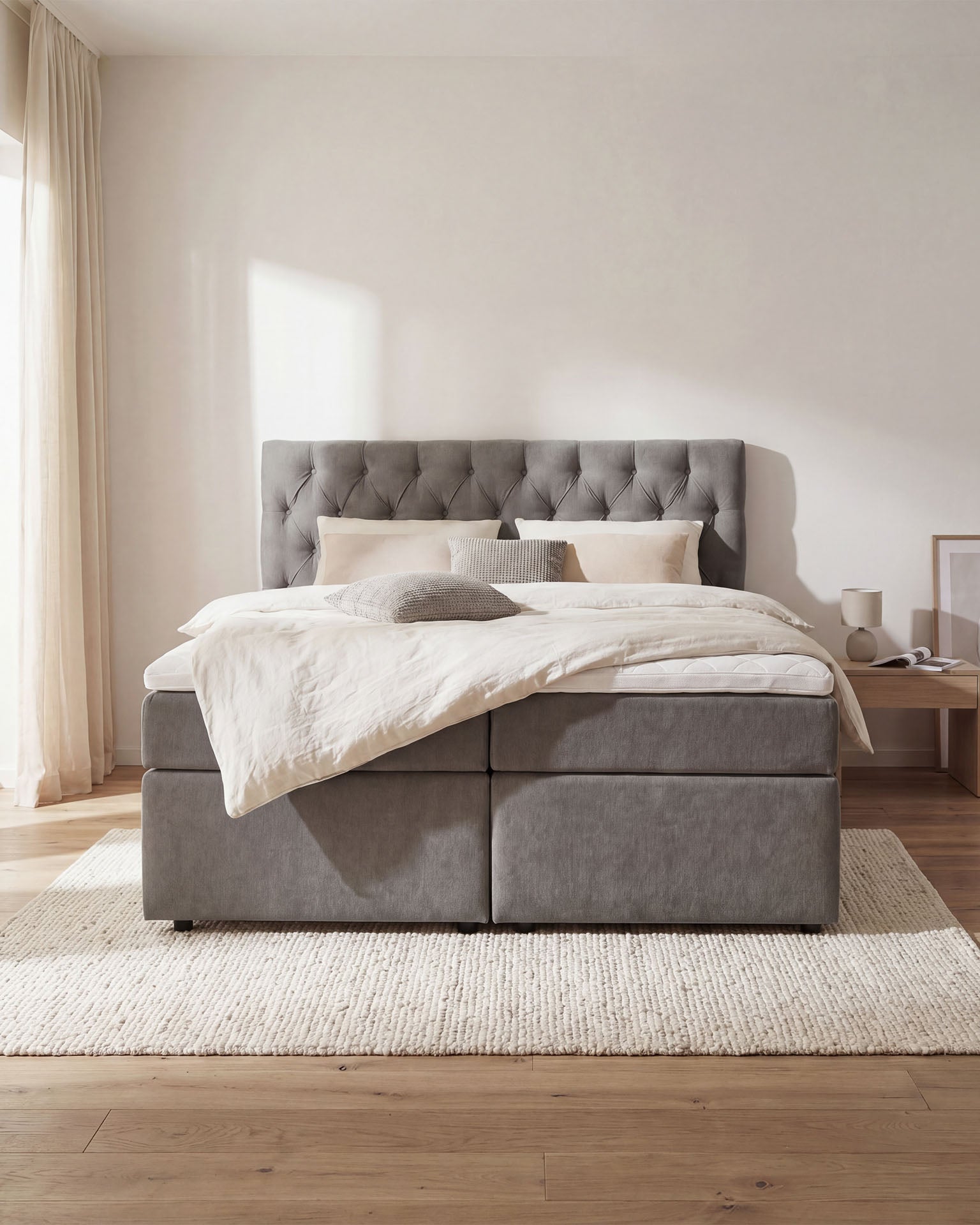 [SKU:LARA-160-HLG,LARA-180-HLG] Boxspringbett 180x200 160x200 Bett Bettkasten Polsterbett Doppelbett Motorbett Bett elektrisch verstellbar Bett mit Motor