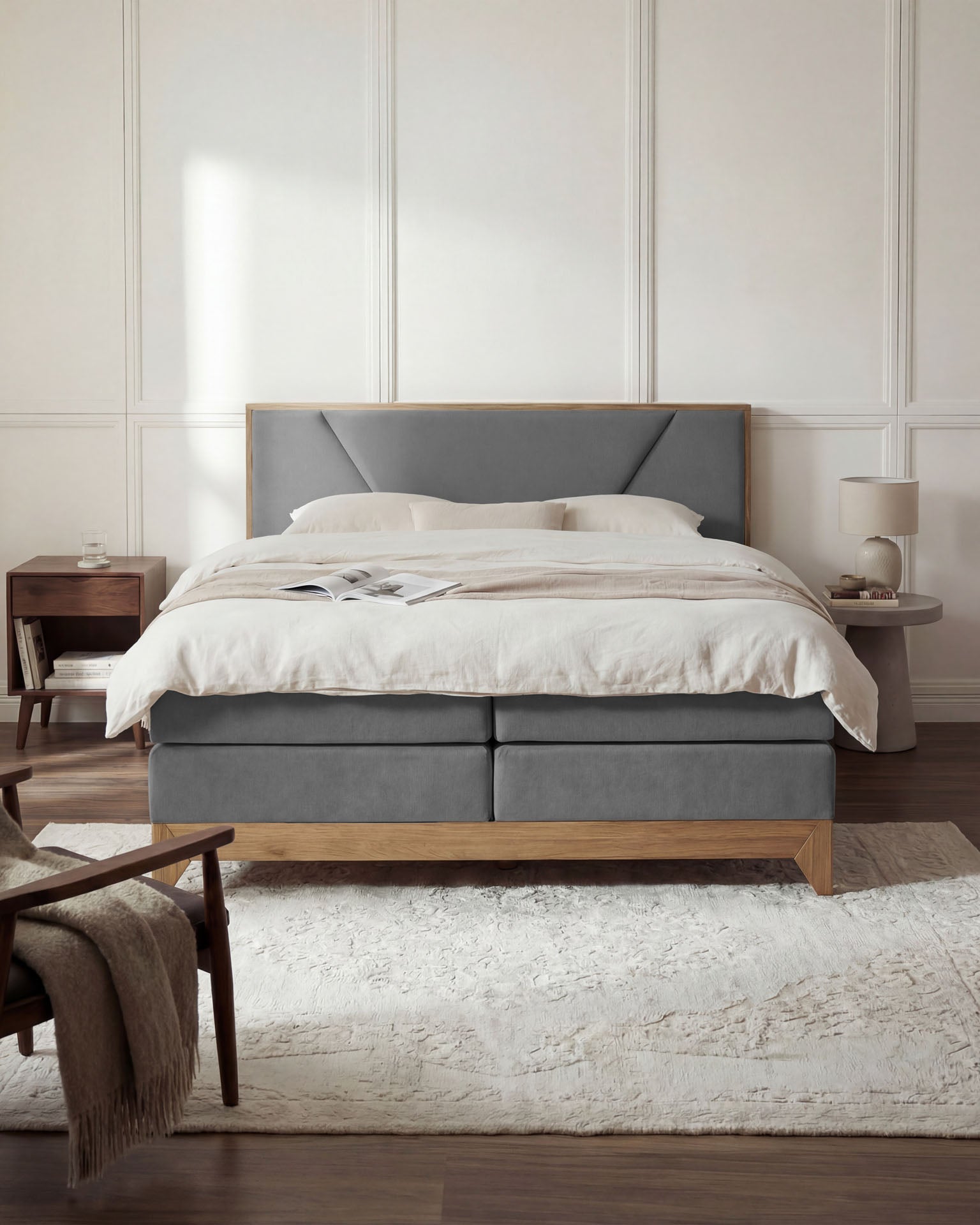 [SKU:RIVIERA-160-ANT,RIVIERA-180-ANT] Boxspringbett 180x200 160x200 Bett Bettkasten Polsterbett Doppelbett Motorbett Bett elektrisch verstellbar Bett mit Motor