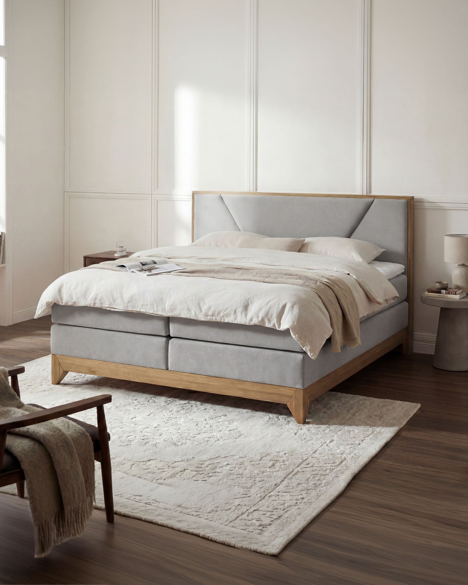 [SKU:RIVIERA-160-HLG,RIVIERA-180-HLG] Boxspringbett 180x200 160x200 Bett Bettkasten Polsterbett Doppelbett Motorbett Bett elektrisch verstellbar Bett mit Motor