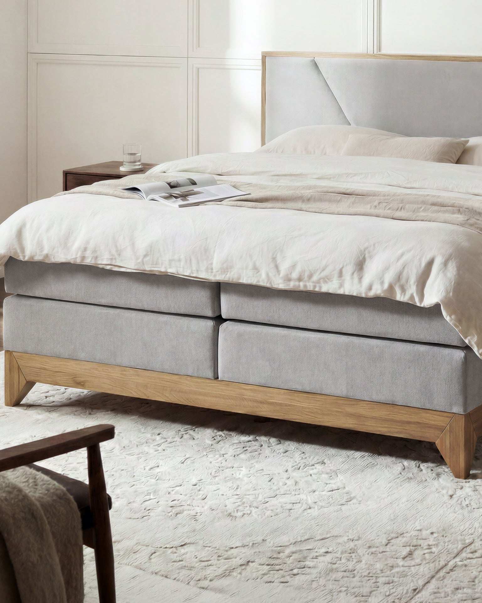[SKU:RIVIERA-160-HLG,RIVIERA-180-HLG] Boxspringbett 180x200 160x200 Bett Bettkasten Polsterbett Doppelbett Motorbett Bett elektrisch verstellbar Bett mit Motor